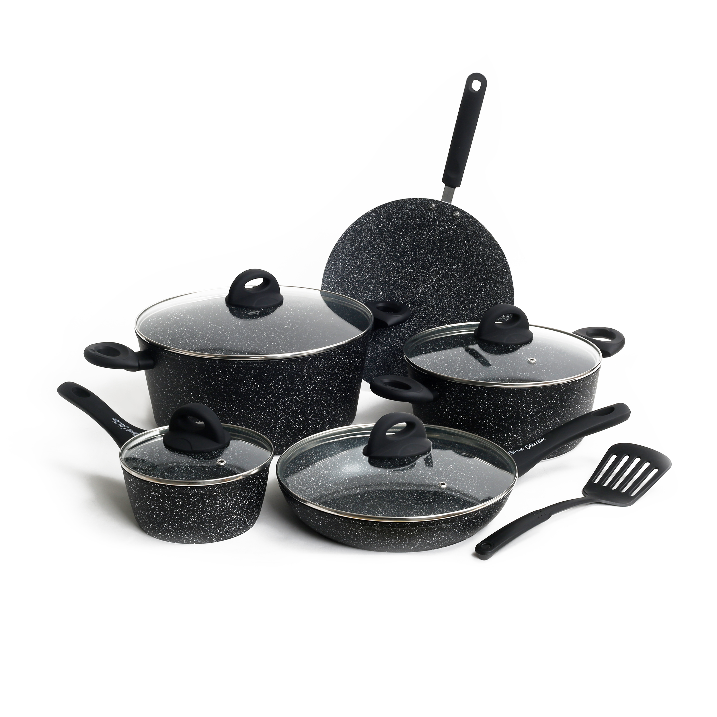 Homeway 10 Pcs Marble Cookware Set-Forged HW3686