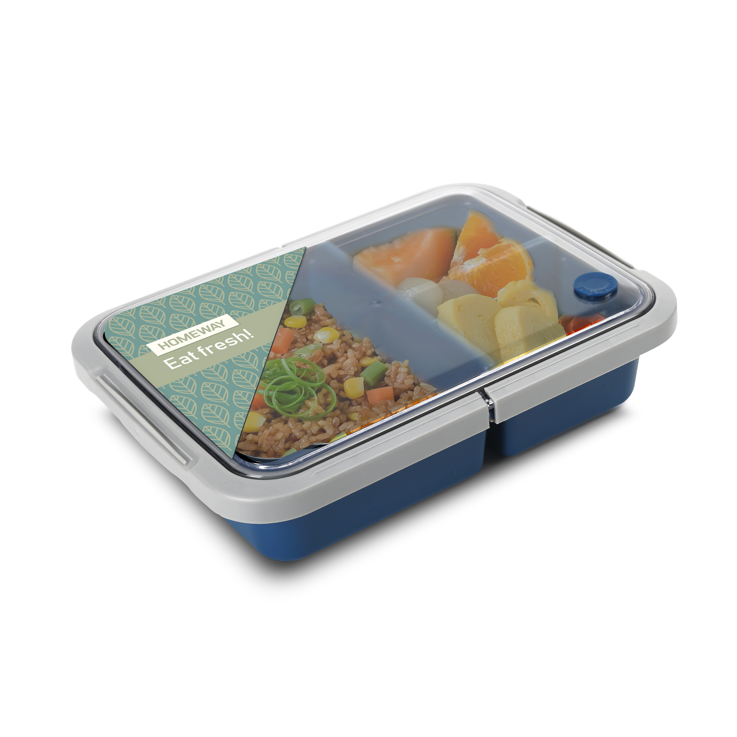 Homeway Air Tight Lunch Box With 3Compartments-1500Ml HW3746