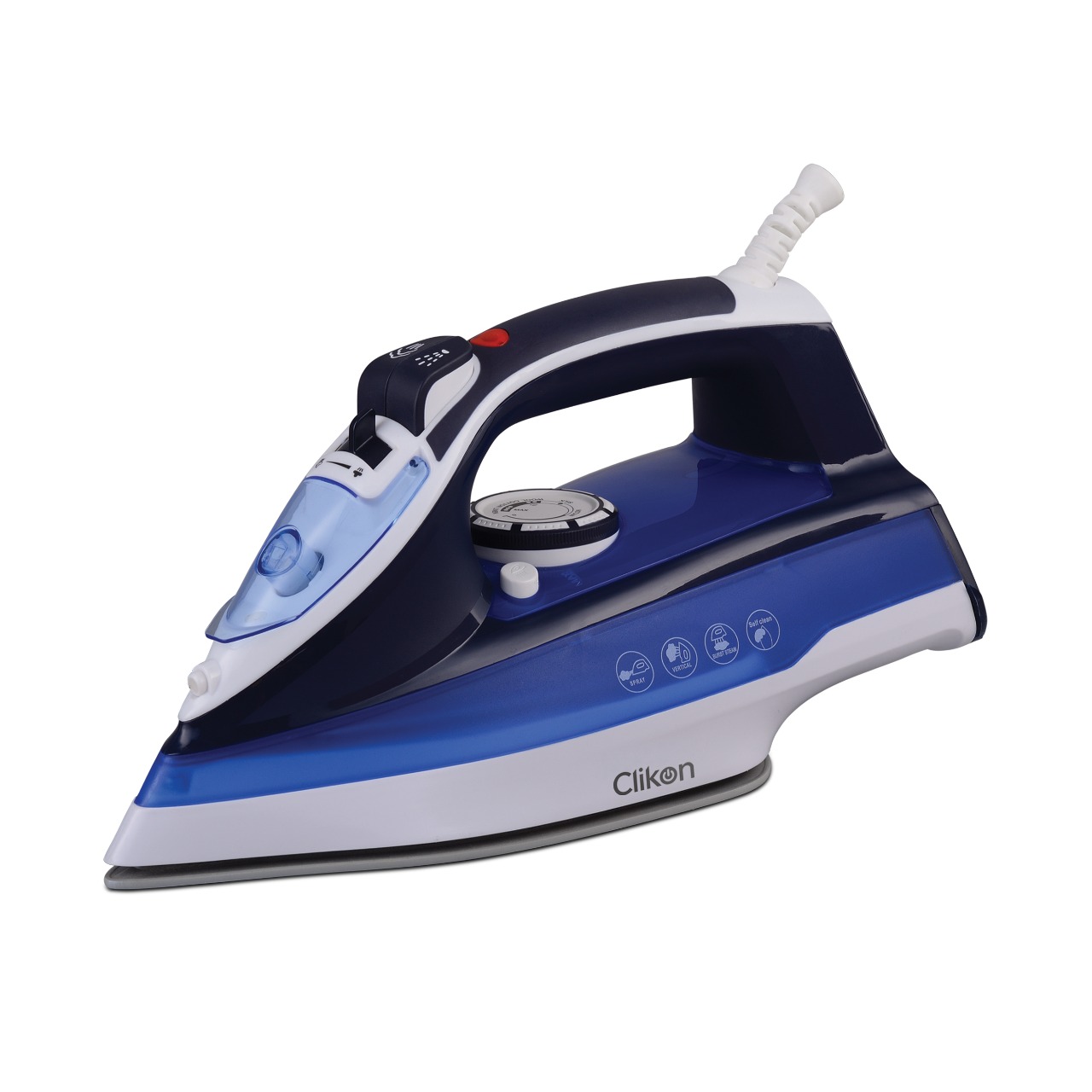 Clikon Steam Iron-2400W Ceramic Coated Non-Stick Soleplate Anti-Drip Function - CK4127